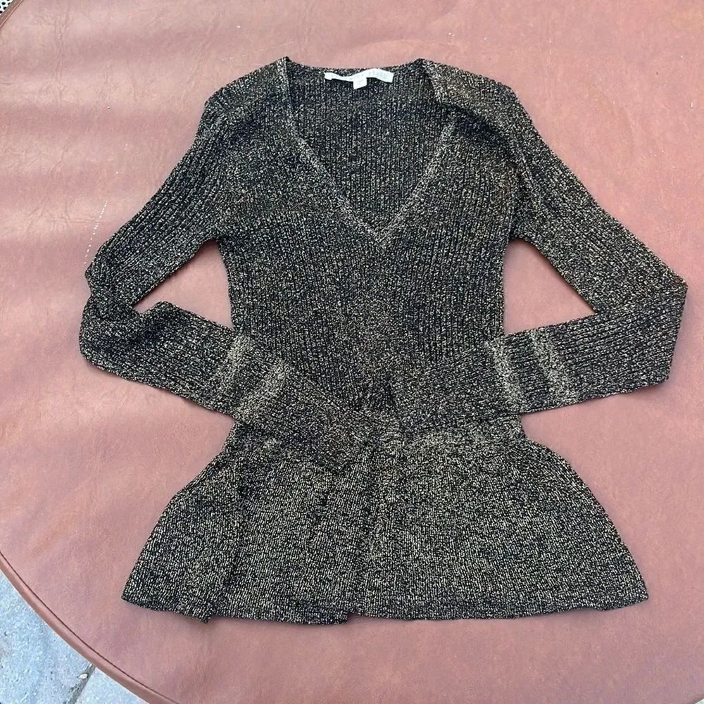 Veronica Beard gold black knit sweater